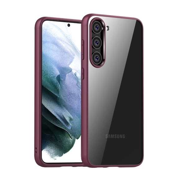 ELEHOLD for Samsung Galaxy S23 Plus 6.6" Transparent Clear Case, Shockproof Full Body Protection Non-Yellowing Hybrid Clear Case for Samsung S23+,Winered