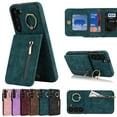 thumbnail image 1 of ELEHOLD for Samsung Galaxy S23 Plus 6.6" Vintage Leather Wallet Case,Practical Card Holders RFID Blocking Zipper Wallet Kickstand Ring Holder Shockproof Anti-Scratch Case for Women Men,Blue, 1 of 8
