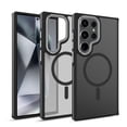 thumbnail image 1 of ELEHOLD for Samsung Galaxy S23 Plus Matte Magnetic Case,Translucent Clear Cover Compatible with Mag Safe, Military Grade Drop Protection Shockproof Back Phone Cover for Samsung Galaxy S23 Plus,Black, 1 of 8