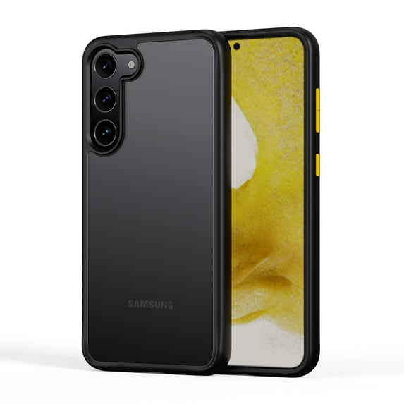 ELEHOLD for Samsung Galaxy S23 Plus/S23+ 6.6" Matte Clear Case, Slim Lightweight Hybrid Shockproof Support Wireless Charging Anti-Scratch Protective Case,Black