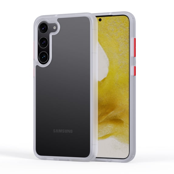 ELEHOLD for Samsung Galaxy S23 Plus/S23+ 6.6" Matte Clear Case, Slim Lightweight Hybrid Shockproof Support Wireless Charging Anti-Scratch Protective Case,White