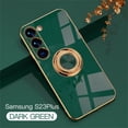 thumbnail image 1 of ELEHOLD for Samsung Galaxy S23 Plus Slim Case Electroplating Frame Design All-inclusive Lens Protection Metal Ring Holder Stand Function Shockproof Lightweight Case for S23+,Darkgreen, 1 of 8