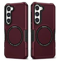 ELEHOLD for Samsung Galaxy S23 Plus Slim Case, Military Grade Hard PC Support Magsafe Wireless Charging Shockproof Anti-Scratch Soft TPU Case for Samsung S23 Plus 5G, Winered