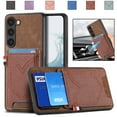 thumbnail image 1 of ELEHOLD for Samsung Galaxy S23 Plus, Wallet Phone Case,Slim Leather Shockproof Lens Protector with Card Slot Anti-Scratch Case Cover,Support Magnetic Car Mount, brown, 1 of 8