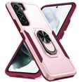 thumbnail image 1 of ELEHOLD for Samsung Galaxy S23 Rugged Case 360 Rotating Metal Ring Stand Kickstand Function Support Magnetic Car Mount Holder Shockproof Protective Case, Pink+Rose, 1 of 8
