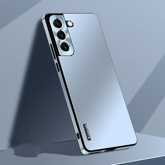 ELEHOLD for Samsung Galaxy S23 Slim Case, Aluminum Metal Frame All-inclusive Camera Lens Lightweight Shockproof Anti-Scratch Glossy Case for Samsung S23 6.1" - Blue