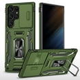 thumbnail image 1 of ELEHOLD for Samsung Galaxy S23 Ultra 5G Case, Magnetic Metal Ring Holder Kickstand Camera Lens Cover Heavy Duty Rugged Full Body Protection Anti-Scratch Shockproof Case, Darkgreen, 1 of 7