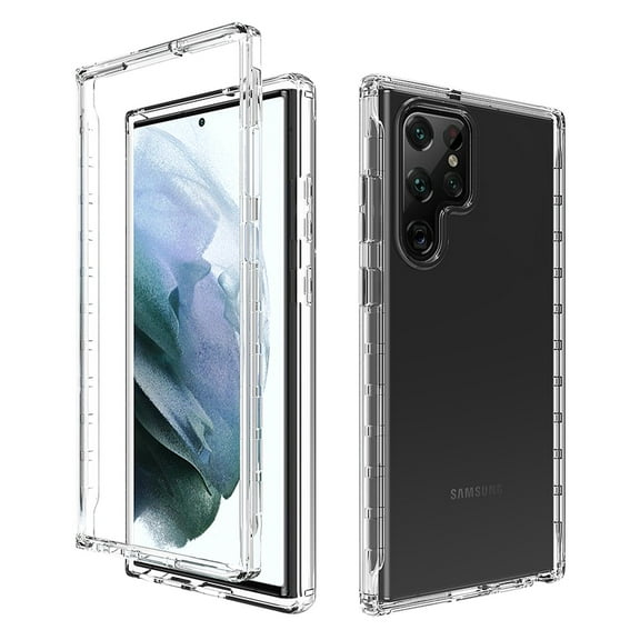 ELEHOLD for Samsung Galaxy S23 Ultra 6.8" 2023 Crystal Clear Case, 2-Layer Ultra-Slim Anti-Yellow PC Backplane Gradient TPU Bumper Wireless Charging Shockproof Lightweiht Rugged Case, Clear