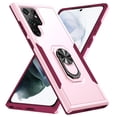 thumbnail image 1 of ELEHOLD for Samsung Galaxy S23 Ultra 6.8" Rugged Case 360 Rotating Metal Ring Stand Kickstand Function Support Magnetic Car Mount Holder Shockproof Protective Case,Pink+Rose, 1 of 9