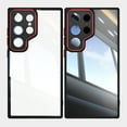 thumbnail image 1 of ELEHOLD for Samsung Galaxy S23 Ultra Case,Camera Lens Protector Crystal Clear Non-Yellowing Shockproof Anti-Scratch Transparent Hard Back Slim Fit Case for Samsung Galaxy S23 Ultra,Blackred, 1 of 6