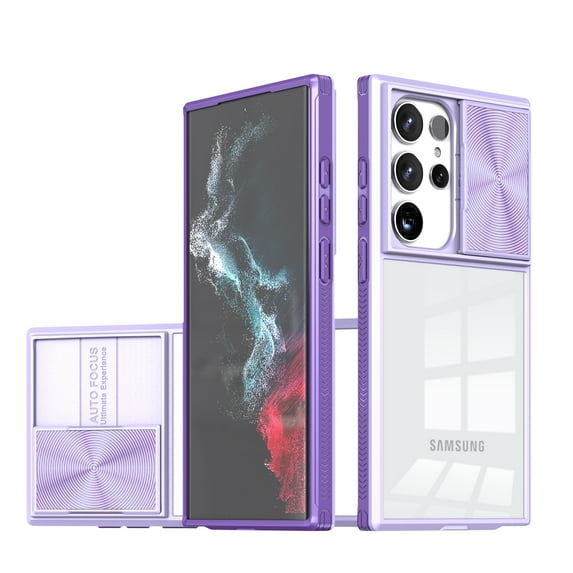 ELEHOLD For Samsung Galaxy S23 Ultra Case, Military Grade Protection Clear Slim Fit Anti-Yellowing Non- Slip Shockproof Protective Lens Cover Protection Case for Samsung Galaxy S23 Ultra,Purple
