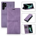 thumbnail image 1 of ELEHOLD for Samsung Galaxy S23 Ultra Case Wallet Case, Luxury Retro PU Leather TPU Inner Magnetic Card Slots Cash Pokcet Kickstand Wear-Resisitant Shockproof Flip Business Case, Purple, 1 of 1