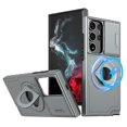 thumbnail image 1 of ELEHOLD for Samsung Galaxy S23 Ultra Magnetic Case,Rugged Hard PC Protective Case with Rotation Ring Holder Kickstand Sliding Camera Protector Compatible with Mag Safe for  Samsung S23 Ultra, Gray, 1 of 6