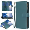 thumbnail image 1 of ELEHOLD for Samsung Galaxy S23 Ultra Magnetic Wallet Case, RFID Blocking Wallet Case for Women and Men with 9 Credit Card Holder Zipper Handbag Pocket PU Leather Protective Cover Case, green, 1 of 5