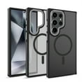 thumbnail image 1 of ELEHOLD for Samsung Galaxy S23 Ultra Matte Magnetic Case,Translucent Clear Cover Compatible with Mag Safe, Military Grade Drop Protection Shockproof Back Phone Cover for Samsung S23 Ultra,Black, 1 of 8