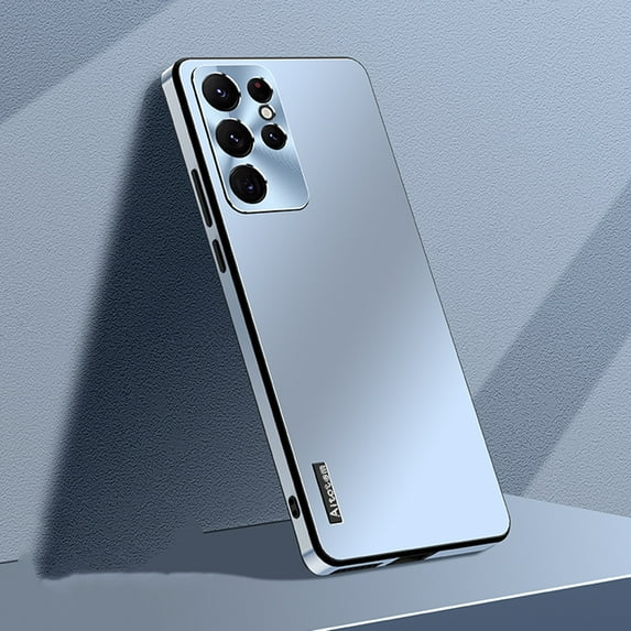 ELEHOLD for Samsung Galaxy S23 Ultra Slim Case, Aluminum Metal Frame All-inclusive Camera Lens Lightweight Shockproof Anti-Scratch Glossy Case for Samsung S23 Ultra 6.8" - Blue