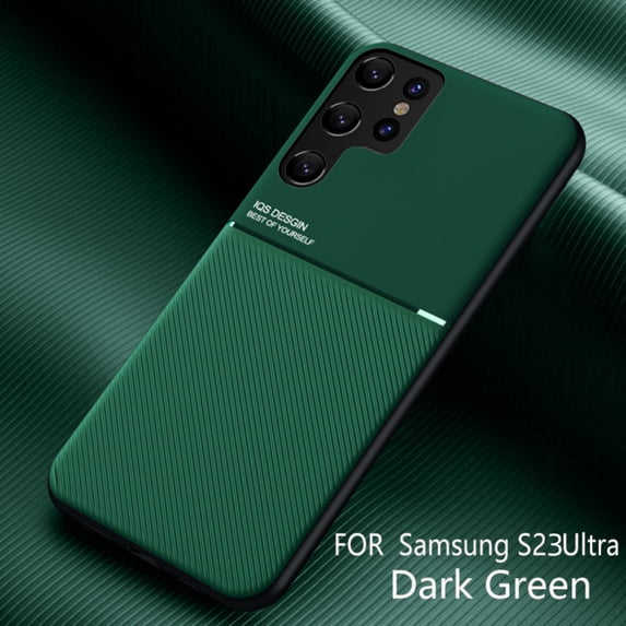 ELEHOLD for Samsung Galaxy S23 Ultra Slim Case, TPU Bumper + PC Fashion Diagonal Line Skin Touch Luxury Elegant Lightweight Magnetic Shockproof Non-Slip Soft Grip Flexible Ultra-Thin Case,Green