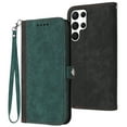 thumbnail image 1 of ELEHOLD for Samsung Galaxy S23 Ultra Wallet Case with Detachable Wrist Strap Handbag, Luxury PU Leather Flip Soft TPU Built-in Magnetic Card Slots Kickstand Function Shockproof Protective CovDarkgreen, 1 of 8