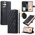 thumbnail image 1 of ELEHOLD for Samsung Galaxy S23 Ultra Wallet Crossbody Case PU Leather Cover with Card Slots Magnetic Clasp Kickstand Detachable Wriststrap Shoulder Strap Flip Shockpoof Cover,black, 1 of 8
