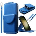 thumbnail image 1 of ELEHOLD for Samsung Galaxy S23 Ultra Wallet Crossbody Case Premium PU Leather Organ Card Slots Magnetic Closure Detachable Wrist Lanyard Shoulder Strap Flip Shockproof Galaxy S23 Ultra Cover,Blue, 1 of 9