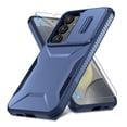 thumbnail image 1 of ELEHOLD for Samsung Galaxy S24 Case,Military Grade Drop Protection Screen Protector Heavy Duty Non-slip Rugged Shockproof Case with Slide Window Cover for Samsung Galaxy S24,Blue, 1 of 7