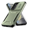 thumbnail image 1 of ELEHOLD for Samsung Galaxy S24 Case,Military Grade Drop Protection Screen Protector Heavy Duty Non-slip Rugged Shockproof Case with Slide Window Cover for Samsung Galaxy S24,Darkgreen, 1 of 7