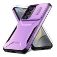 thumbnail image 1 of ELEHOLD for Samsung Galaxy S24 Case,Military Grade Drop Protection Screen Protector Heavy Duty Non-slip Rugged Shockproof Case with Slide Window Cover for Samsung Galaxy S24,Purple, 1 of 7