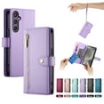 thumbnail image 1 of ELEHOLD for Samsung Galaxy S24 FE Flip Case, Wallet Zipper Magnetic Buckle Kickstand Wrist Strap Multifunctional Card Slots Wallet Business Case with Crossbody and Wrist Strap,Purple, 1 of 8