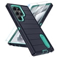 thumbnail image 1 of ELEHOLD for Samsung Galaxy S24 Hybrid Rugged Case with HD Screen Protector,Hard Protective Invisible Kickstand Non-Slip Drop-Proof Shockproof Anti-Scratch Heavy Duty Cover,Darkblue+Mint, 1 of 7