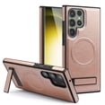thumbnail image 1 of ELEHOLD for Samsung Galaxy S24 Magnetic Leather Case Premium Leather Strong Magnetic Mag Safe Compatible Invisible Folding Kickstand Shockproof Cover for Samsung S24,Rosegold, 1 of 8