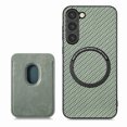 thumbnail image 1 of ELEHOLD for Samsung Galaxy S24 Magnetic Wallet Case with Detachable Back Card Holder Fiber Texture Design Full Body Protective Slim Shockproof Samsung Galaxy S24 Case,Green, 1 of 7
