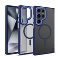 thumbnail image 1 of ELEHOLD for Samsung Galaxy S24 Matte Magnetic Case,Translucent Clear Cover Compatible with Mag Safe, Military Grade Drop Protection Shockproof Back Phone Cover for Samsung S24,Blue, 1 of 9