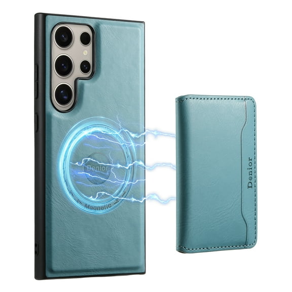 ELEHOLD for Samsung Galaxy S24 Plus 2-in-1 Leather Case Magnetic Detachable Card Holder Wallet Kickstand Function Shockproof Cover for Samsung Galaxy S24 Plus,Blue