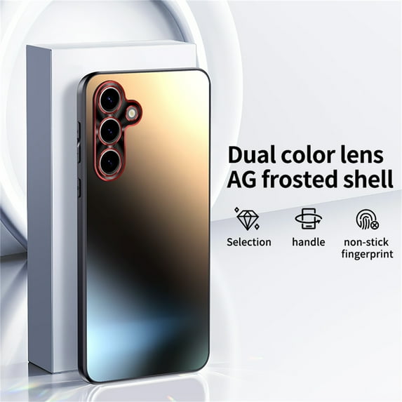 ELEHOLD for Samsung Galaxy S24 Plus Case, Rugged Electroplated Matte Acrylic Ultra-Thin Frosted Shock-Absorbent Protective Phone Case with Camera Protection for Samsung Galaxy S24 Plus,Titaniumblack