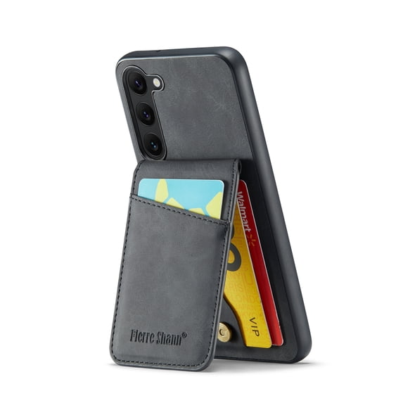 ELEHOLD for Samsung Galaxy S24 Plus Leather Wallet Case with Flip Back Card Slots Magnetic Button Kickstand Function Protective Shockproof Cover for Samsung Galaxy S24 Plus,Black