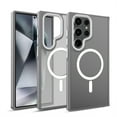 thumbnail image 1 of ELEHOLD for Samsung Galaxy S24 Plus Matte Magnetic Case,Translucent Clear Cover Compatible with Mag Safe, Military Grade Drop Protection Shockproof Back Phone Cover for Samsung S24 Plus,Grey, 1 of 9