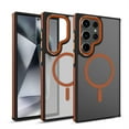 thumbnail image 1 of ELEHOLD for Samsung Galaxy S24 Plus Matte Magnetic Case,Translucent Clear Cover Compatible with Mag Safe, Military Grade Drop Protection Shockproof Back Phone Cover for Samsung S24 Plus,Orange, 1 of 9