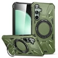 thumbnail image 1 of ELEHOLD for Samsung Galaxy S24 Plus Rugged Heavy Duty Case, Foldable Ring Kickstand Work with Magnetic Car Mount Military Grade Drop Protection Armor Case for Samsung S24 Plus,Darkgreen, 1 of 8