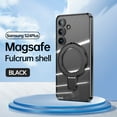 thumbnail image 1 of ELEHOLD for Samsung Galaxy S24 Plus Slim Thin Lightweight Plating Clear Magentic Case with Folding Ring Holder Kickstand Compatible with Mag Safe Case Shockproof Cover for Galaxy S24 Plus,Black, 1 of 9