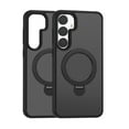 thumbnail image 1 of ELEHOLD for Samsung Galaxy S24 Plus Translucent Matte Magnetic Case with Folding Ring Holder Kickstand Compatible with Mag Safe Frosted Clear Shockproof Protective Case for S24 Plus, Black, 1 of 1
