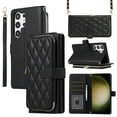 thumbnail image 1 of ELEHOLD for Samsung Galaxy S24 Plus Wallet Crossbody Case,Zipper Cash Pocket Large Capacity Card Holders Flip Kickstand Premium PU Leather Purse Cover with Wrist Strap Crossbody Chain Strap,Black, 1 of 9