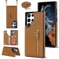 thumbnail image 1 of ELEHOLD for Samsung Galaxy S24 Plus Zipper Wallet Crossbody Case Premium Leather Cover with RFID Blocking Card Holders Kickstand for Women Girls Samsung Galaxy S24 Plus Purse Case,Brown, 1 of 8