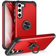 thumbnail image 1 of ELEHOLD for Samsung Galaxy S24 Ring Case,Rugged Protective Case with Ring Holder Kickstand Support Magnetic Car Mount Holder Military Grade Shockproof Cover for Samsung S24,Red, 1 of 6