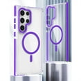 thumbnail image 1 of ELEHOLD for Samsung Galaxy S24 Ultra Acrylic Clear Case Strong Magnetic Compatible with Mag Safe Transparent Clear Back Cover Shockproof Anti-Yellowing Case for Samsung S24 Ultra,Purple, 1 of 5