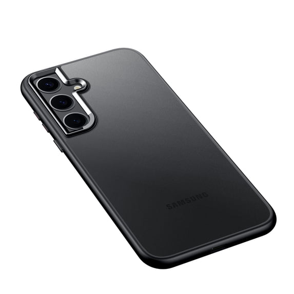 ELEHOLD for Samsung Galaxy S24 Ultra Case,Military Grade Drop Protection Frosted Translucent Back Metal Camera Protection Anti-Fingerprint Shockproof Protective Case for Samsung Galaxy S24 Ultra,Black