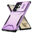 thumbnail image 1 of ELEHOLD for Samsung Galaxy S24 Ultra Case,Military Grade Drop Protection Screen Protector Heavy Duty Non-slip Rugged Shockproof Case with Slide Window Cover for Samsung Galaxy S24 Ultra,Purple, 1 of 7