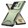 thumbnail image 1 of ELEHOLD for Samsung Galaxy S24 Ultra Case,Military Grade Drop Protection Screen Protector Heavy Duty Non-slip Rugged Shockproof Case with Slide Window Cover for Samsung Galaxy S24 Ultra,Darkgreen, 1 of 7