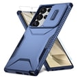 thumbnail image 1 of ELEHOLD for Samsung Galaxy S24 Ultra Case,Military Grade Drop Protection Screen Protector Heavy Duty Non-slip Rugged Shockproof Case with Slide Window Cover for Samsung Galaxy S24 Ultra,Blue, 1 of 7