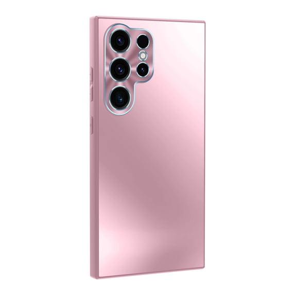 ELEHOLD for Samsung Galaxy S24 Ultra Case, Rugged Electroplated Matte Acrylic Ultra-Thin Frosted Shock-Absorbent Protective Phone Case with Camera Protection for Samsung Galaxy S24 Ultra,Pink