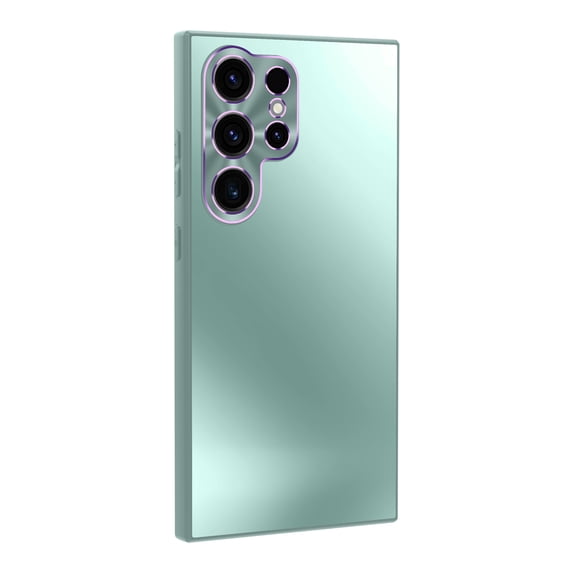 ELEHOLD for Samsung Galaxy S24 Ultra Case, Rugged Electroplated Matte Acrylic Ultra-Thin Frosted Shock-Absorbent Protective Phone Case with Camera Protection for Samsung Galaxy S24 Ultra,Green